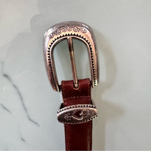 Vintage Leather and Silver Link Cowgirl Belt - Picture 6 of 9